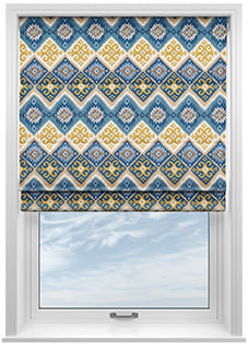 Navajo, Indigo - Twist&Fit Roman Blind